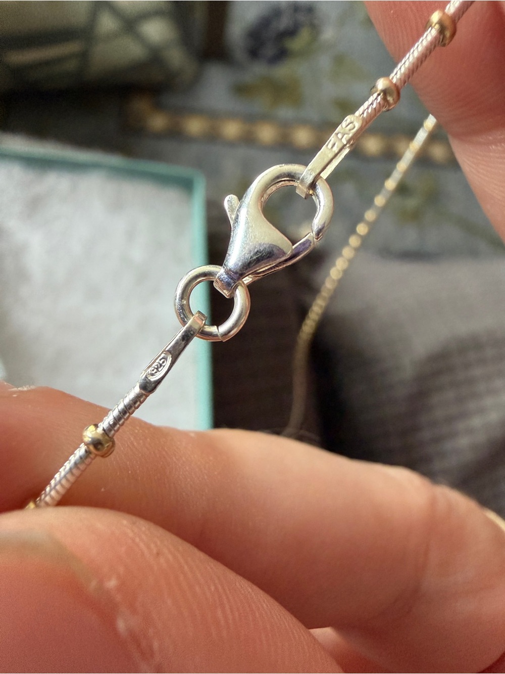 Freida Rothman Vault Sterling Silver & Gold Plated Beaded Station 18” Necklace - Picture 3 of 3